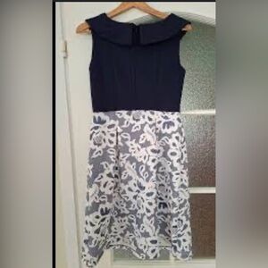 Navy and White Floral Dress